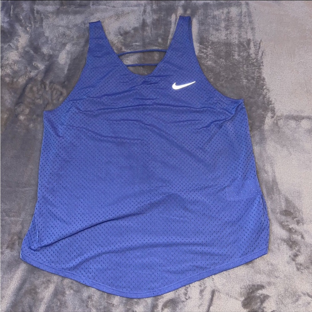 Nike Royal Blue Training Athletic Sports Tank with White Swoosh, Top, Shirt